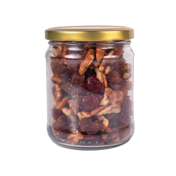 Mezcla de nuez y frutas frasco 220g.