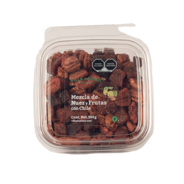 Mezcla de nuez y frutas con chile charola 300g
