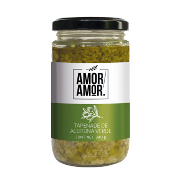 Amor amor tapenade aceituna verde frasco 240 gr
