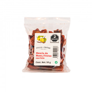 Mezcla de nuez y frutas con chile 50 gr.