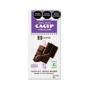 Cacep chocolate amargo 80% cacao 85gr